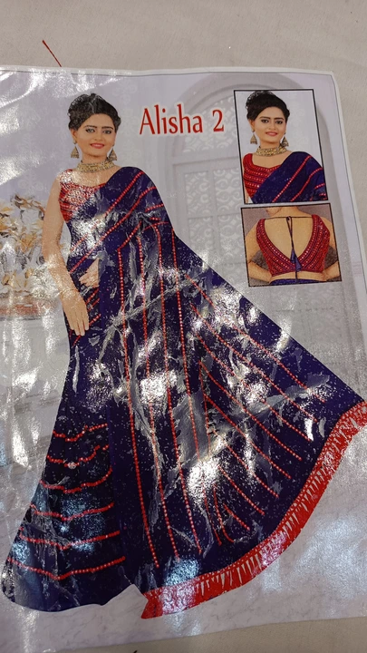 Heavy blouse mirror work saree uploaded by Saree wholesale on 4/28/2023