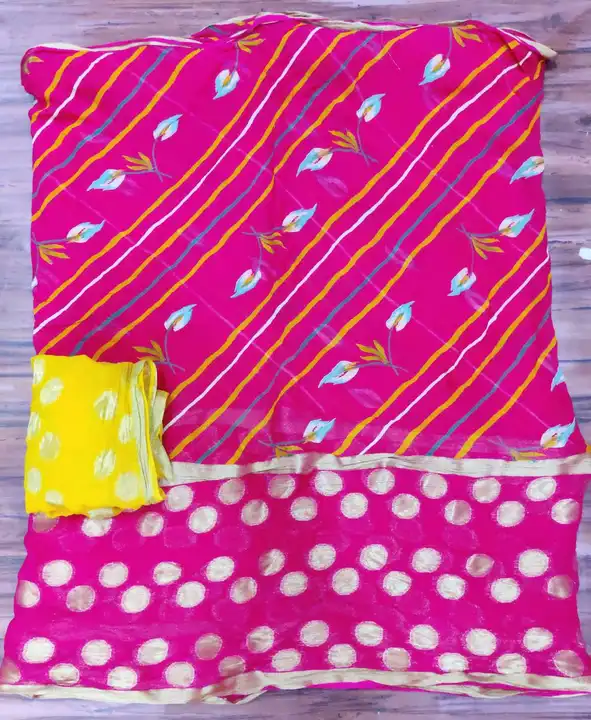 🔱🔱🔱🕉️🕉️🕉️🔱🔱🔱

         New launching
Colourd lehriya 

👉 pure jhorjt  zari sikka fabric

  uploaded by Gotapatti manufacturer on 4/29/2023