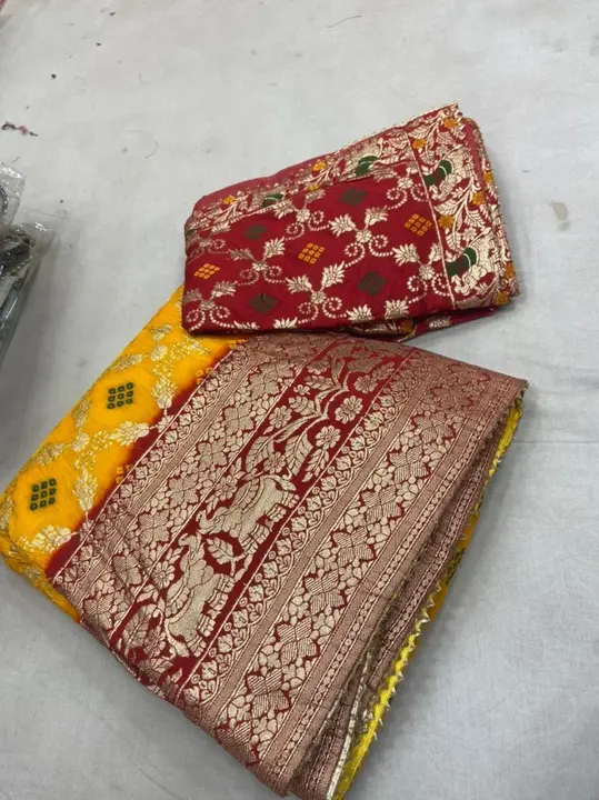 Today sale price 
😀😀Beautiful Lahenghas*😀😀
For This Wedding Season

*Pure  Banarasi Dolo silk la uploaded by Gotapatti manufacturer on 4/29/2023