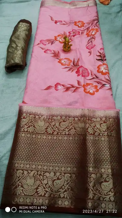 👉New launched💥 this summer season special 💠💠💠Nylon  Dola silk Saree⚡⚡Border pallu dai
✨ Brush  uploaded by Gotapatti manufacturer on 4/29/2023