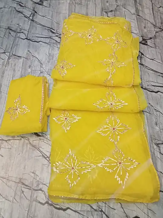Today sale price only 
Pree boking aftr pemet 🙏🏻
🥳Pure Organza Fabric......🥻

💃🏻 Sawan Special uploaded by Gotapatti manufacturer on 4/29/2023