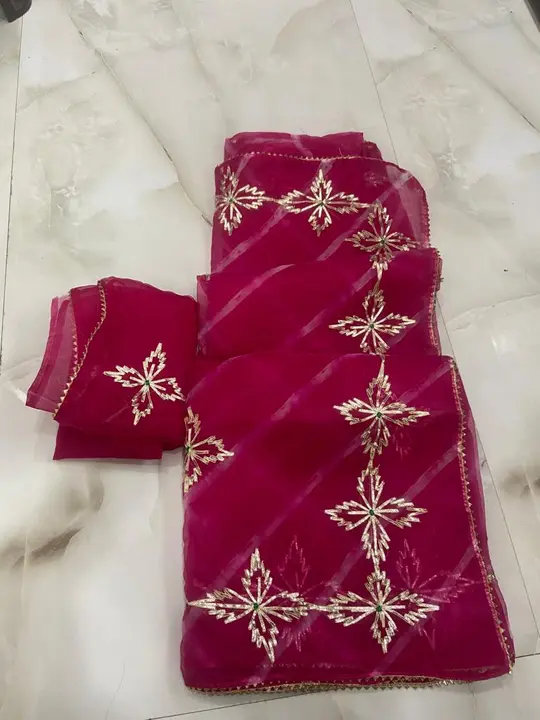 Today sale price only 
Pree boking aftr pemet 🙏🏻
🥳Pure Organza Fabric......🥻

💃🏻 Sawan Special uploaded by Gotapatti manufacturer on 4/29/2023