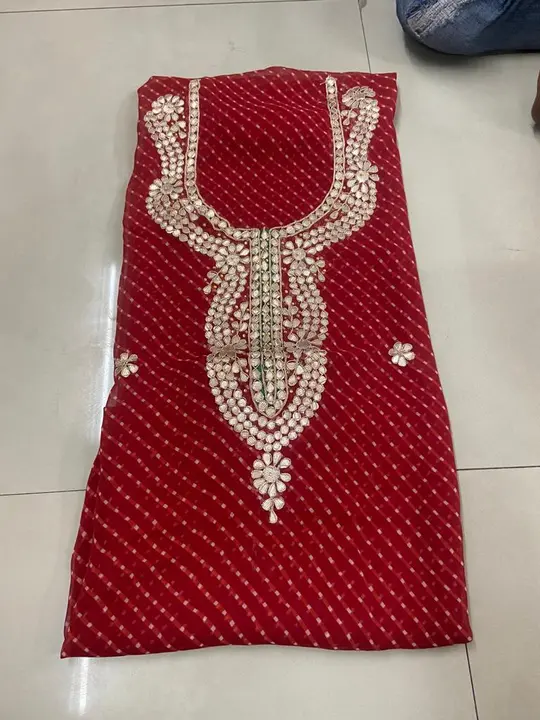 Only stock Clearing sale offer 
Georgette gotta work heavy kurti 2.5 mtr
 uploaded by Gotapatti manufacturer on 5/25/2024