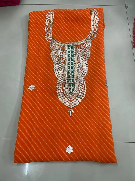 Only stock Clearing sale offer 🙏🏻
Georgette gotta work heavy kurti 2.5 mtr
 uploaded by Gotapatti manufacturer on 4/29/2023
