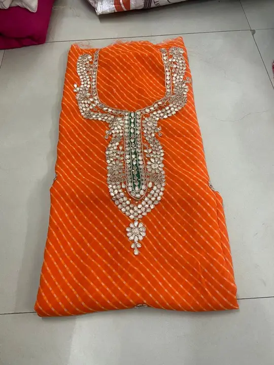 Only stock Clearing sale offer 🙏🏻
Georgette gotta work heavy kurti 2.5 mtr
 uploaded by Gotapatti manufacturer on 4/29/2023