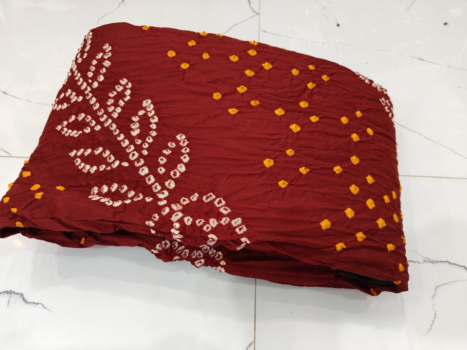 Jamnagari Tie and Dye Handicraft Bandhani Cotton Silk Dress Material  uploaded by Meera The Bandhani Ghar on 4/29/2023