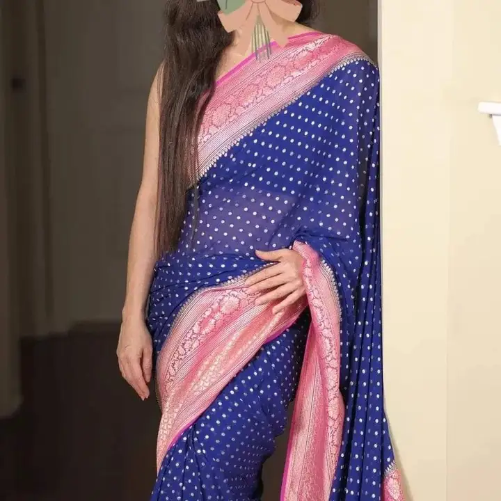 Semi Georgette silk Banarasi saree  uploaded by Rhaman Silk sarees on 4/29/2023