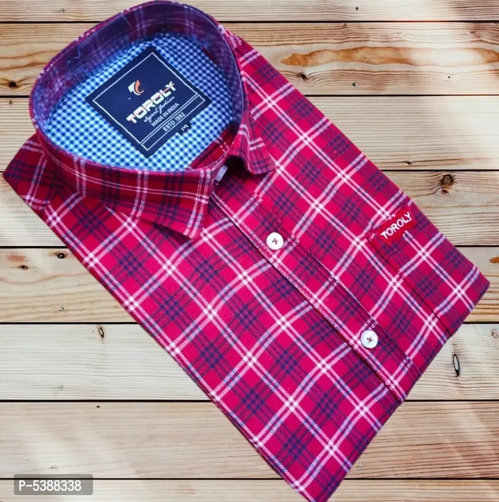 Stylish Cotton Rust Red Checked Long Sleeves Casual Shirt For Men uploaded by Raj Garments on 4/29/2023