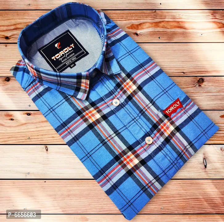 Stylish Cotton Rust Red Checked Long Sleeves Casual Shirt For Men uploaded by Kalpana Enterprises on 4/29/2023