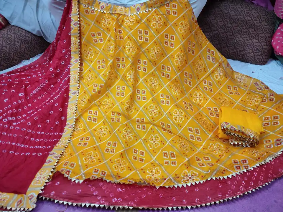 Kota doriya lehenga chunni and blouse uploaded by Ramashama clothing and jewellery on 4/29/2023