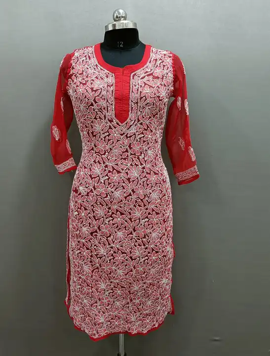 Kurti 
Fabric georgette
Lenth 44 
Size 38 to 42
Frant jaal work uploaded by DF Chicken Factory on 4/29/2023