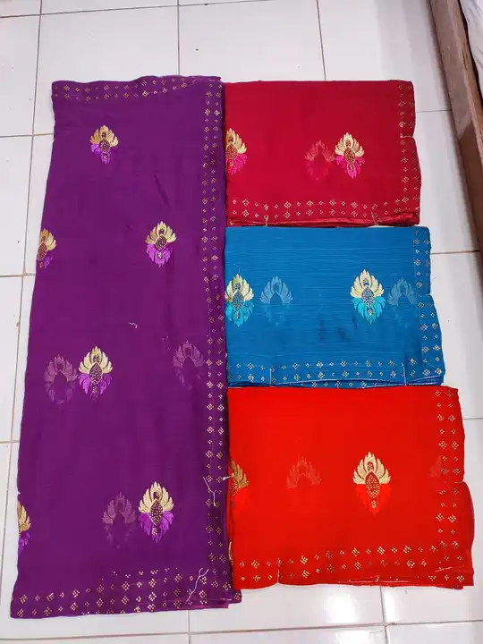 Fancy Embrodiery saree uploaded by Dhanlaxmi on 4/29/2023