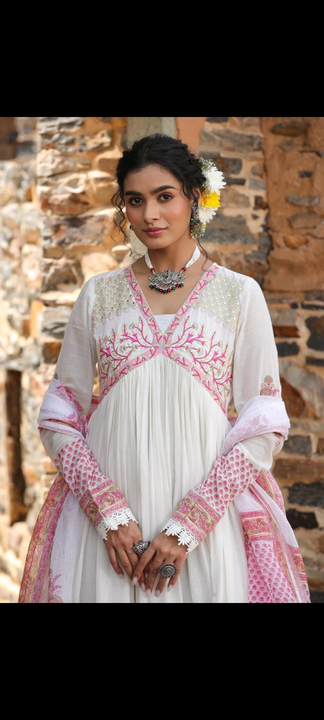 Mul cotton gown with dupatta  uploaded by jai guru kripa on 4/29/2023