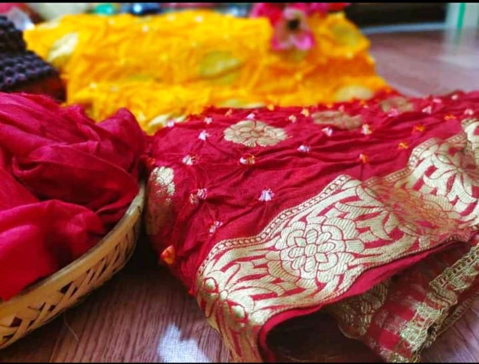 Bandhani art silk saree uploaded by SALASAR TEXTILES on 4/29/2023