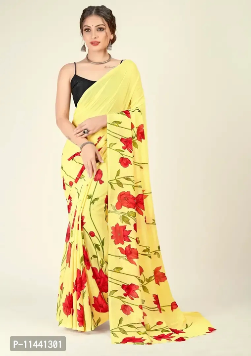 Stylish Georgette Black Printed Saree Without Blouse piece
 uploaded by Kalpana Enterprises on 4/29/2023
