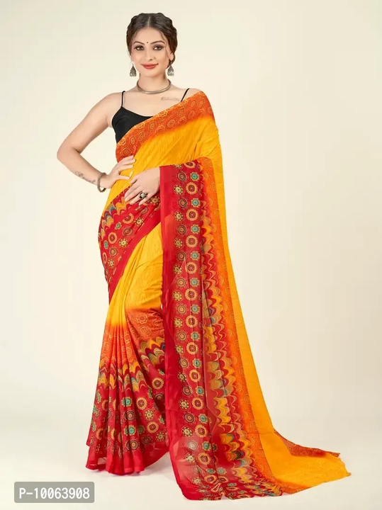 Stylish Georgette Black Printed Saree Without Blouse piece
 uploaded by Kalpana Enterprises on 4/29/2023