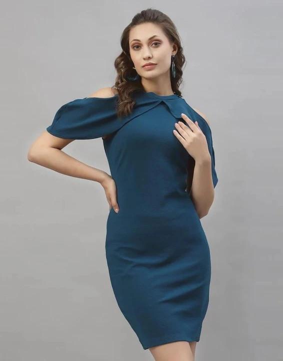 Peacock Blue Cut out Sleeve Bodycon Dress uploaded by Pal enterprise on 5/30/2024
