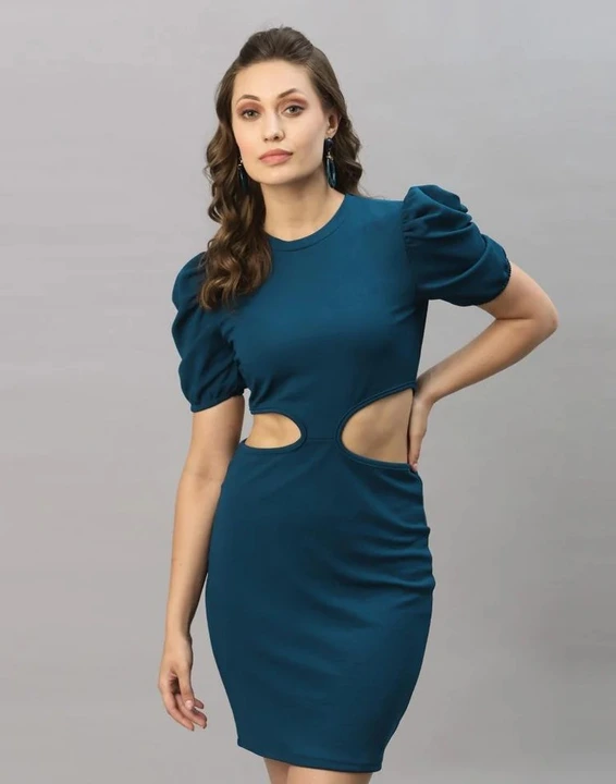 Peacock Blue Cut out Sleeve Bodycon Dress uploaded by Pal enterprise on 4/29/2023