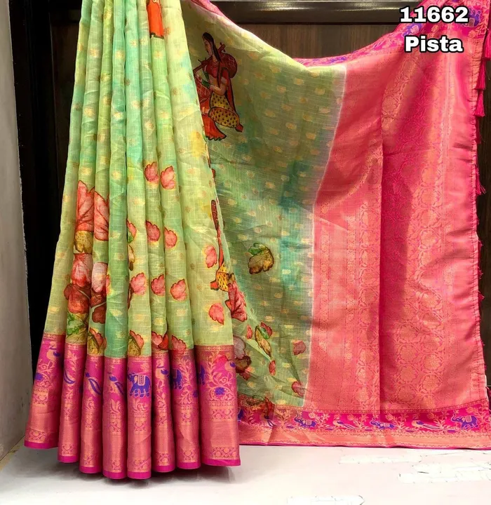 Organza tissue silk kalamari digital print saree uploaded by Suyukti fab on 4/29/2023