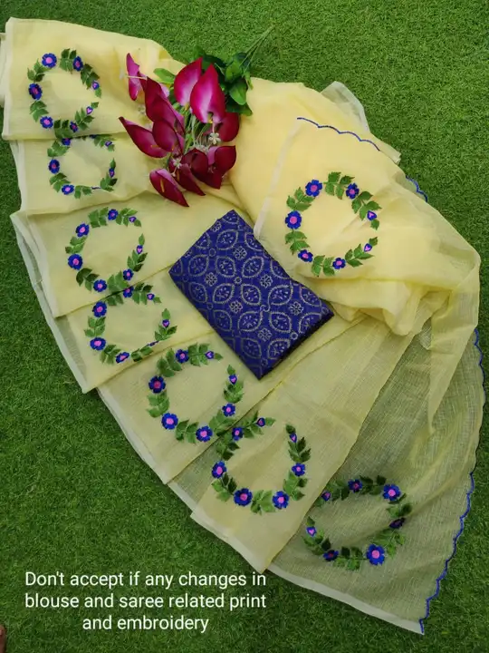 Kota doria embroidery work saree  uploaded by Ansari Handloom on 4/29/2023