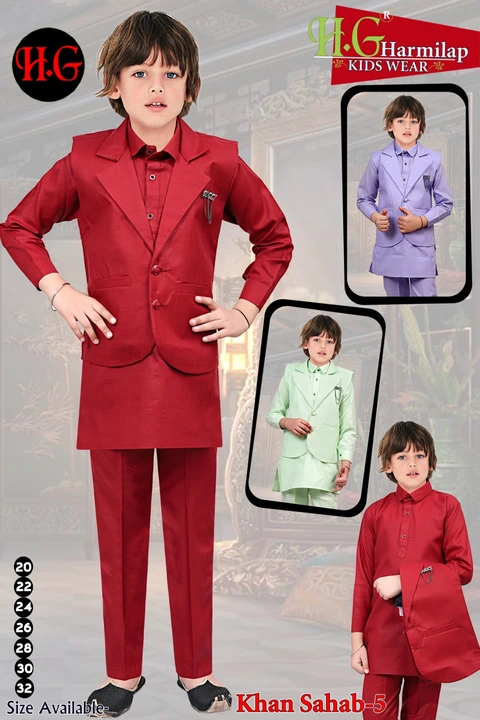 BOYS ETHNIC WEAR COTTON JACKET WITH KURTA PANT  uploaded by Harmilap garments on 4/29/2023