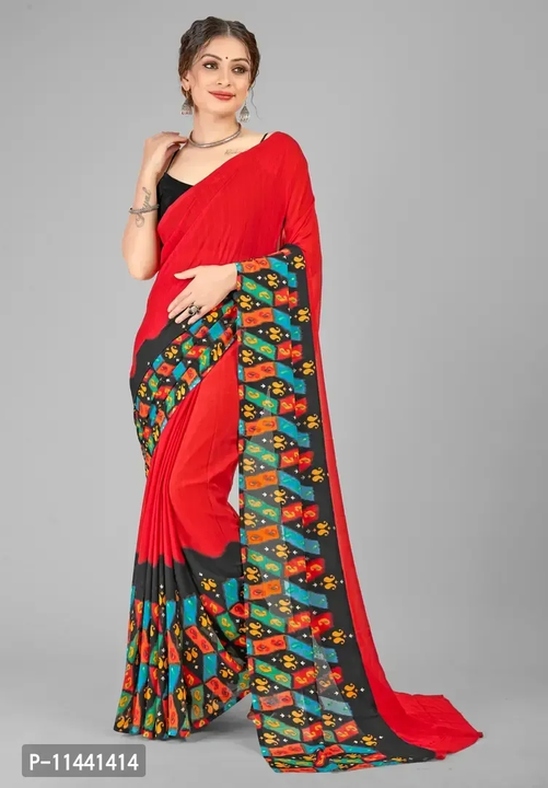 Stylish Georgette Multicoloured Printed Saree Without Blouse piece uploaded by Kalpana Enterprises on 4/29/2023