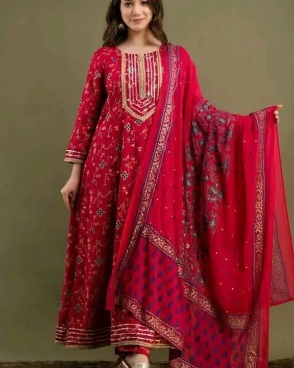 Long gown with pant and dupatta m to 6xl sizes available uploaded by Rabiya collections on 4/29/2023