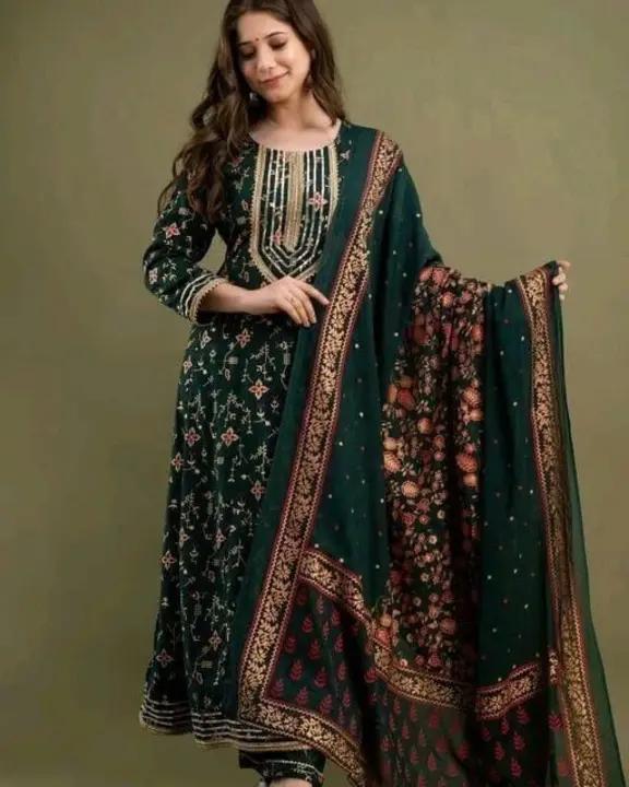 Long gown with pant and dupatta m to 6xl sizes available uploaded by business on 4/29/2023