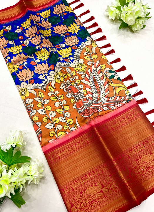 Kalamkari silk saree uploaded by DHANANJAY CREATIONS on 4/29/2023