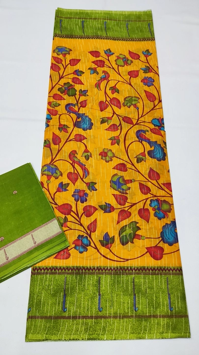 Pure cotton saree with blouse uploaded by Shiva handlooms on 5/1/2024