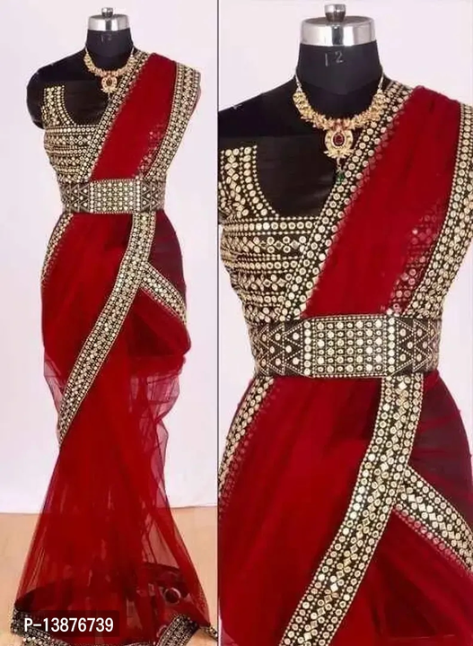 Beautiful Net Saree With Blouse Piece For Women uploaded by Raj Garments on 4/29/2023