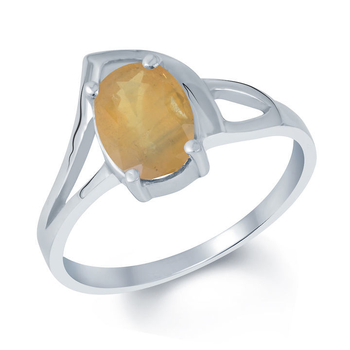 Yellow Sapphire Silver Ring uploaded by Kundali Gems  on 3/7/2021