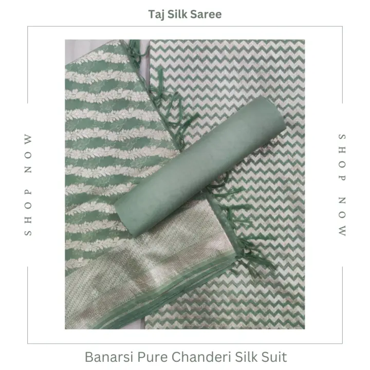 Pure Kora Handloom Banarasi Chanderi Silk Unstitched Suit..🤩💖🥰 uploaded by business on 4/29/2023
