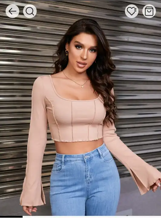 BELL SLEEVES CROP TOP uploaded by TIP TOP COLLECTION on 5/29/2024