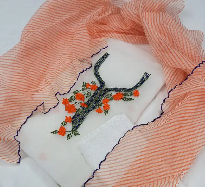 Kota Doria Embroidery With Leheriya Duppata Suit uploaded by Govindam Saree on 4/29/2023
