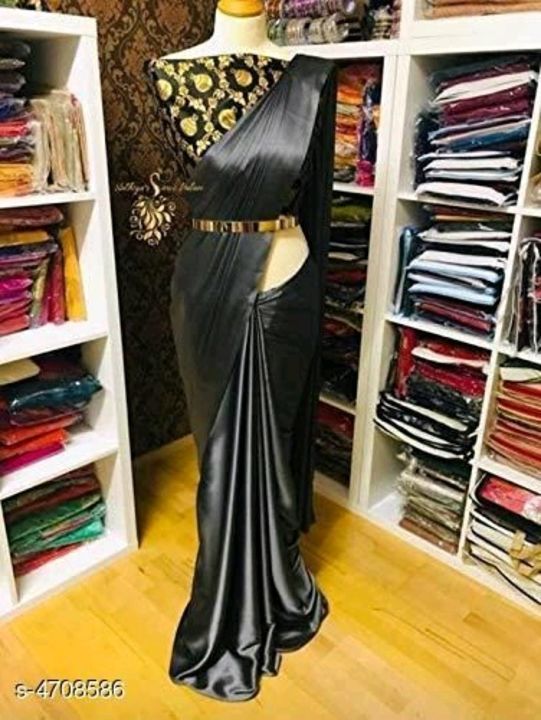 Satin sarees with blouse uploaded by Mehta cloth center on 3/7/2021