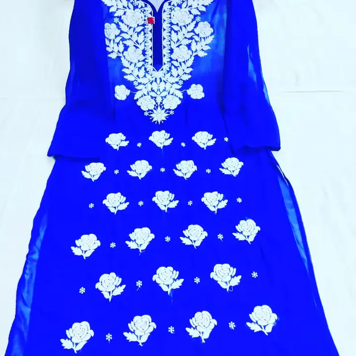Lakhnawi Georgette kurti with inner uploaded by Sufiya collection on 4/29/2023