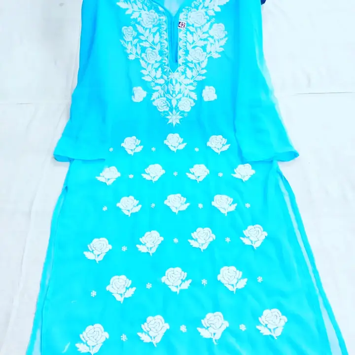 Lakhnawi Georgette kurti with inner uploaded by Sufiya collection on 4/29/2023