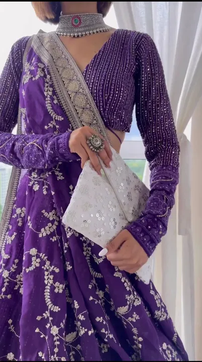 Wedding purple lehenga choli RTC&6427 uploaded by Fatema Fashion on 4/29/2023