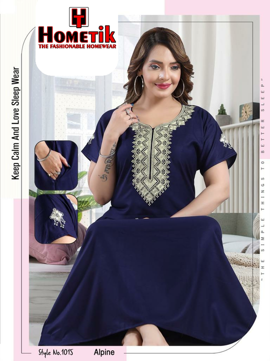 Wholesale Cotton Nighty Maxi Gown Nightwear at Rs.155/Piece in jaipur offer  by Mudrika Fashions