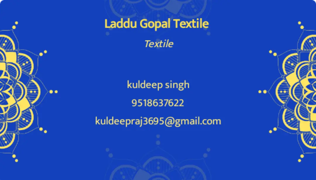 Visiting card store images of Laddu gopal textile