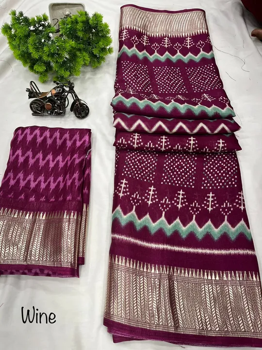 presents 

BANDHEJ🌸 new

Binny crep silk saree
With viscos boder
Patola desine

Running blouse 
Boo uploaded by Roza Fabrics on 4/29/2023