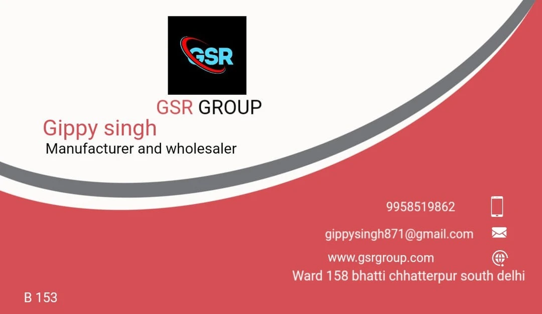 Visiting card store images of GSR GROUP