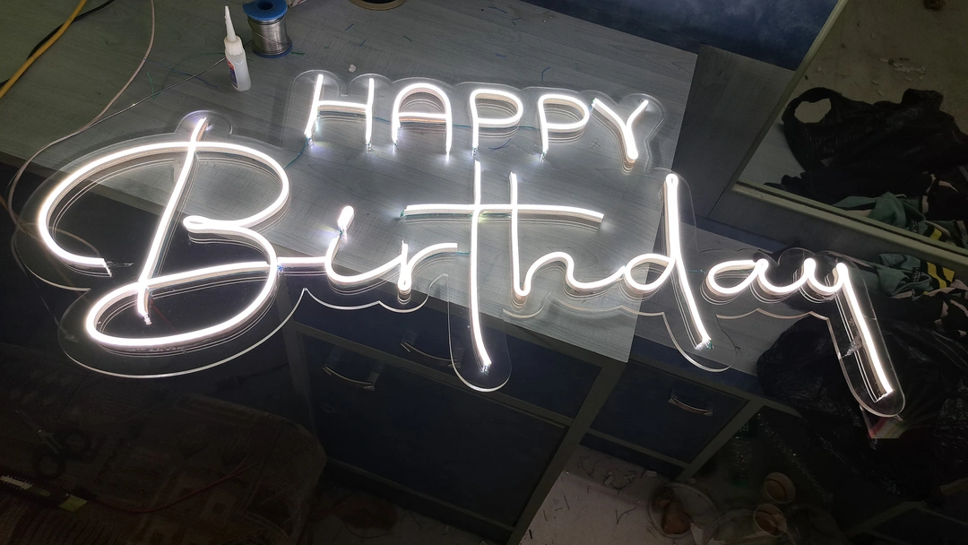 Happy birthday neon sign board uploaded by business on 4/29/2023
