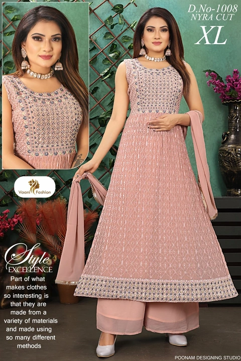 VAANI FASHION GEORJET NAYRA CUT SUIT  uploaded by business on 4/29/2023