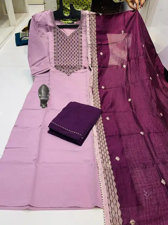 Muslin Kurti Pent Duppata  uploaded by Textile Tag on 4/30/2023