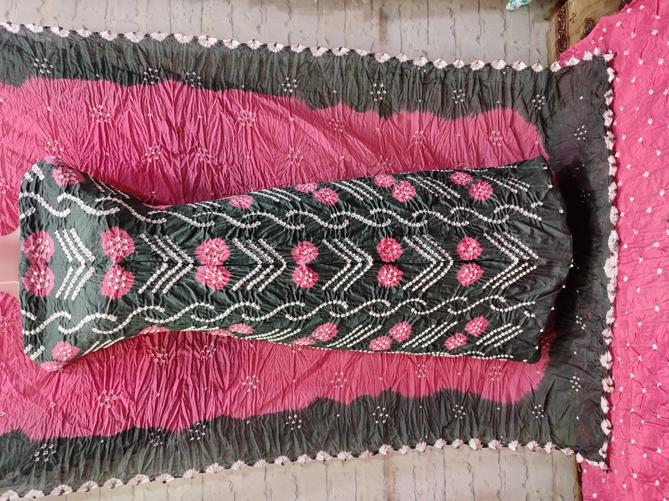 Original satin cotton bandhej with Kangra dupatta  uploaded by Anisa fashion  on 4/30/2023
