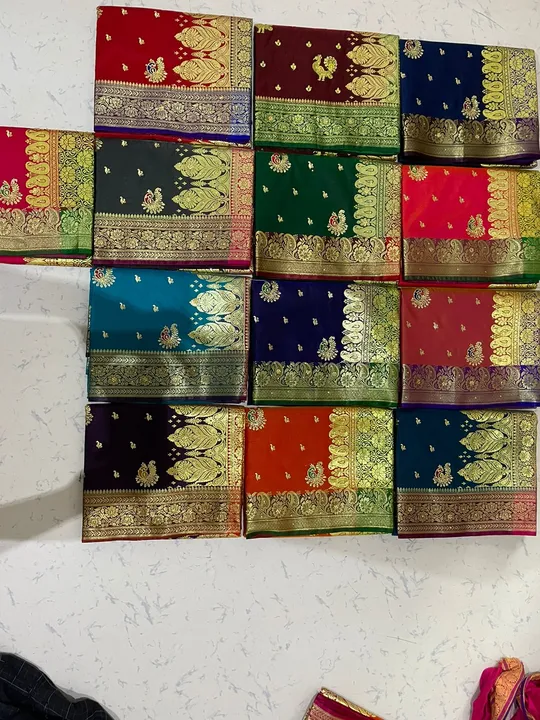 Satin Full Embroidery work Saree with box packing
Full Saree with Blouse
Colour - 8
Set - 9
 uploaded by Shamshad Enterprises on 4/30/2023