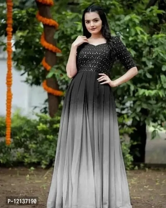 Attractive Georgette Gowns For Women With Sequence work uploaded by business on 4/30/2023