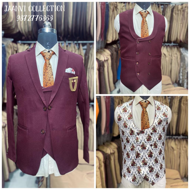 Three Piece Suit (Jacket Reversible) uploaded by JAANVI COLLECTION on 5/9/2024
